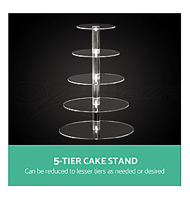 Details About 5 Tier Acrylic Round Cake Cupcake Dessert Stand Display