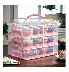 VonShef 3 Tier Cupcake Holder And Carrier Container & Reviews