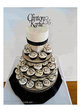 Vintage Cupcake Wedding Cake