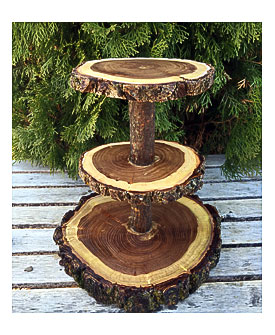 Large Dark Elm Wood Rustic Cake 30 Cupcake Stand Wedding Shower Wooden