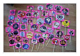 these are some of the '80s themed cupcake rations toppers I made