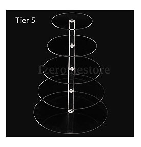 Tier Clear Acrylic Round Cup Cake Cupcake Stand Wedding