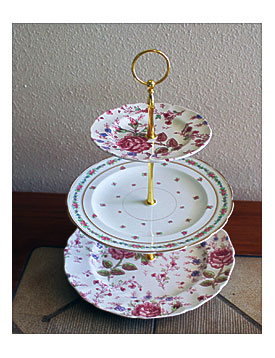 Tier Cake Cupcake Plate Stand Johnson Bros Rose By Botanicalgems