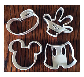 Mickey Mouse Four Piece Set Of Cookie And Fondant By ThreeDGeek