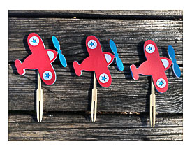 Airplane Cupcake Toppers Baby Shower Birthday By BlueOakCreations