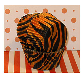Orange And Black Zebra Print Cupcake Liners By Sweettreatssupplies