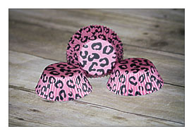 24 Pink And Black Leopard Cupcake Liners Animal By LuxePartySupply