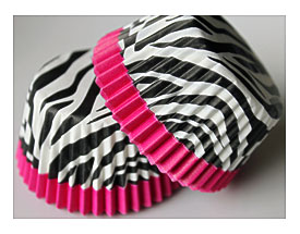 48 Zebra Print Cupcake Liners With Hot Pink Trim By Catalu On Etsy
