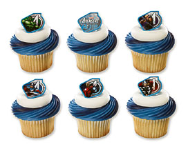 Marvel's Avengers Warriors Cupcake Rings 12 Ct