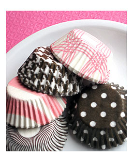 Mini Baby Pink And Brown Cupcake Liners By Thebakersconfections