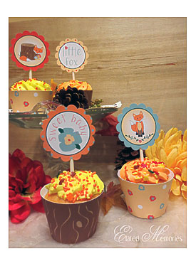 Little Fox Baby Shower Cupcake Toppers Cupcake Wrappers Elated