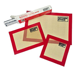 Silicone Baking Mat Set Of 3 By Kitchen Ethos Non Stick, Anti Slip