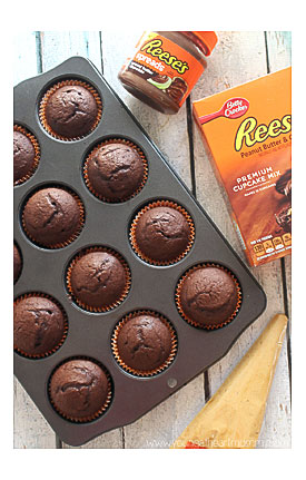 For The Cupcakes I Used A Box Of REESE’S Peanut Butter & Chocolate