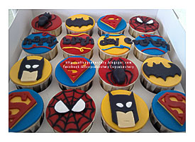 Allcupcakestory Superman, Batman & Spiderman Theme Cupcake