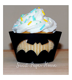 48 Batman Cupcake Wrappers Blue Yellow