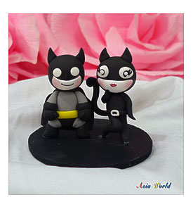 Wedding Cake Topper Batman And Catwoman Clay DollClay By AsiaWorld