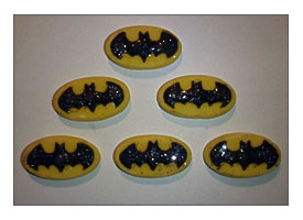 12 X Batman Logo Edible GLITTER Cupcake Toppers By EclaireEclectic