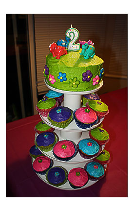 Creation Of Our Sparkly Dinosaur Birthday Cake Cupcake Tower