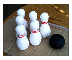 Fondant Bowling Pins & Ball Cake Topper By CreativeFondants