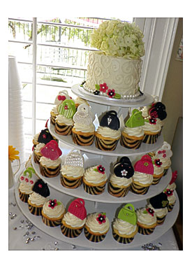 Plumeria Cake Studio Bridal Shower Mini Purse Cupcake Tower