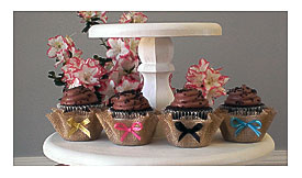 50 Burlap Cupcake Wrappers Bows Papers Unique By ThreeTwigsDesigns