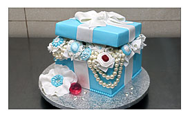 Tiffany Gift Box Pearls And Diamonds Cake By CakesStepbyStep YouTube