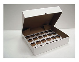 About White Non Windowed Stackable Cupcake Boxes Select 12 & 24 Hole