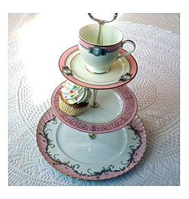 pink_princess_dinner party_cupcake_stand_little_girl_birthday_centerpiece_dessert_pedestal_plate_platter_tray