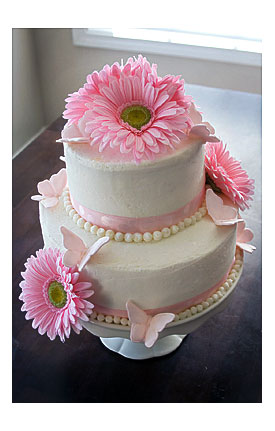 Filling And Vanilla Buttercream Frosting I Decorated It With A Pink