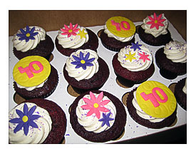 40th Birthday cupcakes