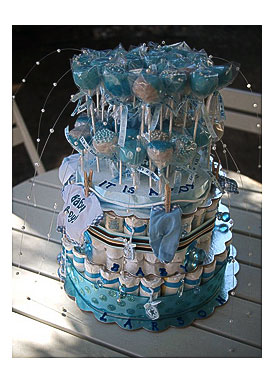 Cake Pop Diaper Cake for Baby boy