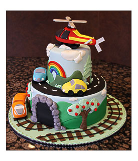 Transportation Birthday Cake