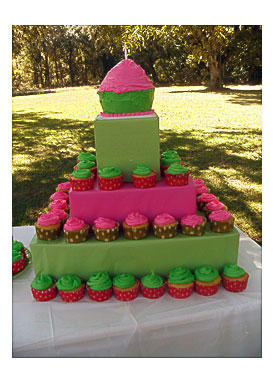 Cupcake Stand Out Of Boxes Leftover From Our Office And Wrapping Paper