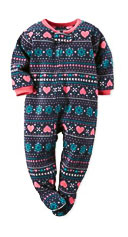 Carter's Super comfy Girls 2t Pink Cupcakes Footed One Piece Fleece