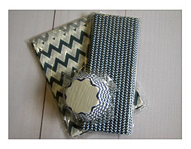 Chevron Party Packs 25 Straws, 25 Bags, And 25 Cupcake Liners Jane