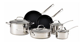 Circulon 77881 Genesis Stainless Steel Nonstick 10 Piece Cookware Set