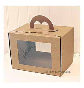 Kraft Box 5 Favor Boxes With Windows & Handle By ThePartyFairy