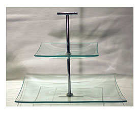 Two Tiered Clear Glass Pedestal Cake Stand Cookie Stand Cupcake Stand