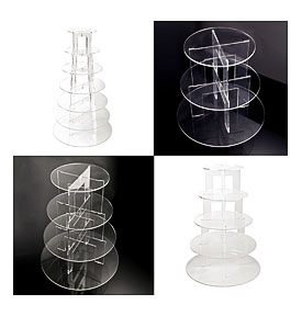 TIER CUPCAKE STAND CLEAR ACRYLIC MAYPOLE ROUND WEDDING PARTY CUP