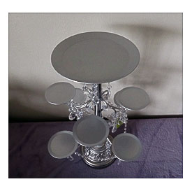 Treasures Clear Crystal 8 Cupcake Cake Top Stand Holder WEDDING