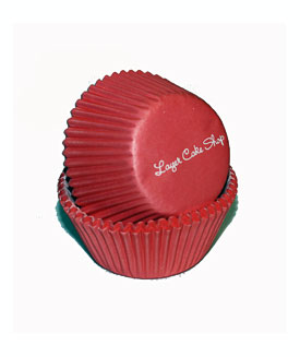 24 Coral Greaseproof Cupcake Liners Solid By LuxePartySupply