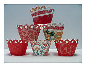 Cupcake WrappersSet Of 12 Cream Pink Coral By Twogirlspaperdesign