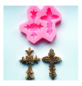 Vintage Style Cross Silicone Mold Set Of 2 By RoyalCakeDesign