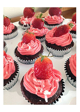 Chocolate coconut cream cupcakes