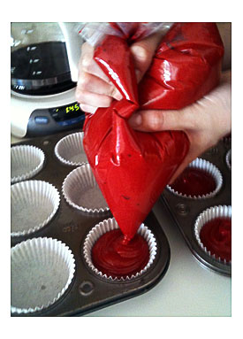Red Velvet Cupcakes With Chocolate Chips Added For Extra Yum Are