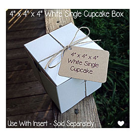 BULK 100 Each 4 X X 4 White Single Cupcake Box By TheBakersBin