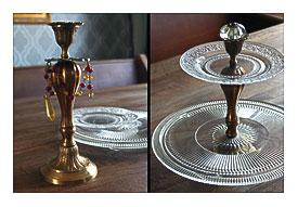 My Salvaged Home Candlestick Cupcake Stand Tutorial