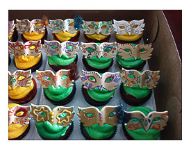 Mardi Gras Theme Cupcakes Gumpaste Mask. Design & Paint By