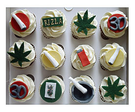 Cannabis Themed Cupcakes Birthday Cupcake Giftbox With Can