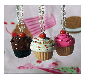 Cupcake Necklace And Earrings Gift Set Choose By Sugarcubecorner